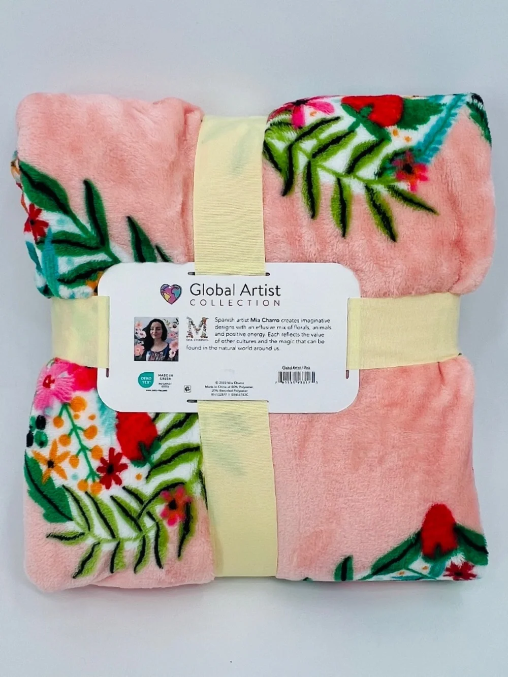 Global Artist Collection x Mia Charro Throw Blanket NWT Cottage Boho Floral Cozy